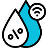 Icône de capteur détectant une fuite d’eau.