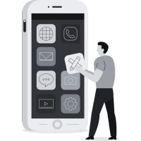 Icône d’application mobile pour contrôle du système de sécurité.