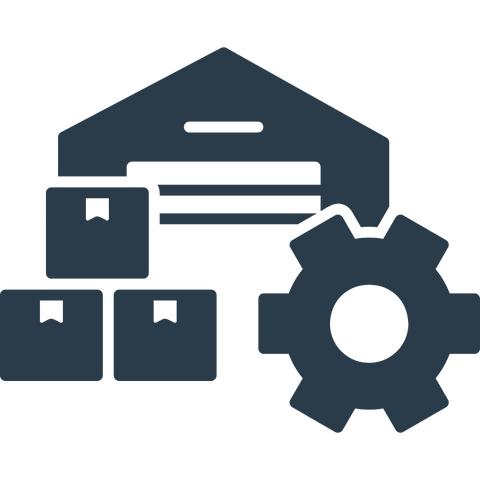 Icône représentant une usine pour les systèmes de sécurité industriels.
