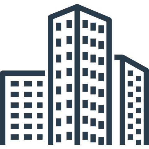 Icône représentant un immeuble pour la surveillance multilogements.