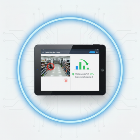 Système de sécurité commercial surveillant un bâtiment professionnel