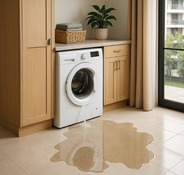 une fuite d’eau importante illustrant un risque de dégât d’eau