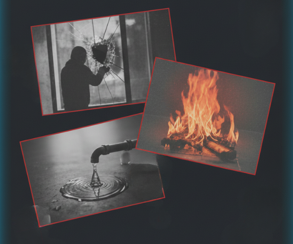 Smart home security system protecting a residential property