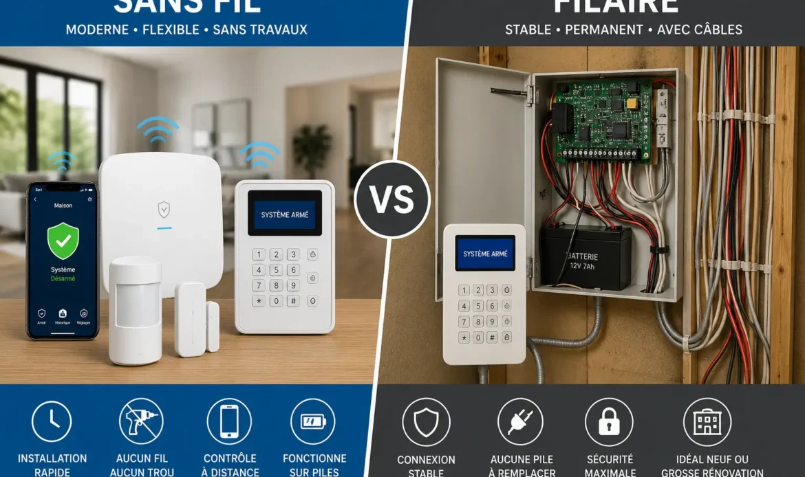 comparatif alarme sans fil vs filaire