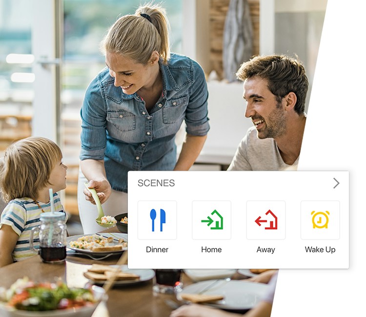 Official Alarm.com connected home scenes example