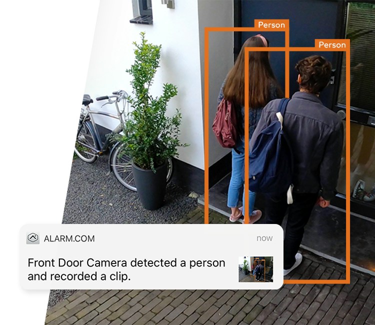Alarm.com person detection notification example