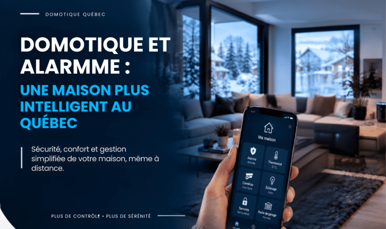Domotique et alarme au Québec : application mobile de maison connectée avec alarme, caméras, thermostat et serrures