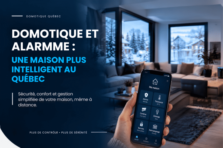 Domotique et alarme au Québec : application mobile de maison connectée avec alarme, caméras, thermostat et serrures