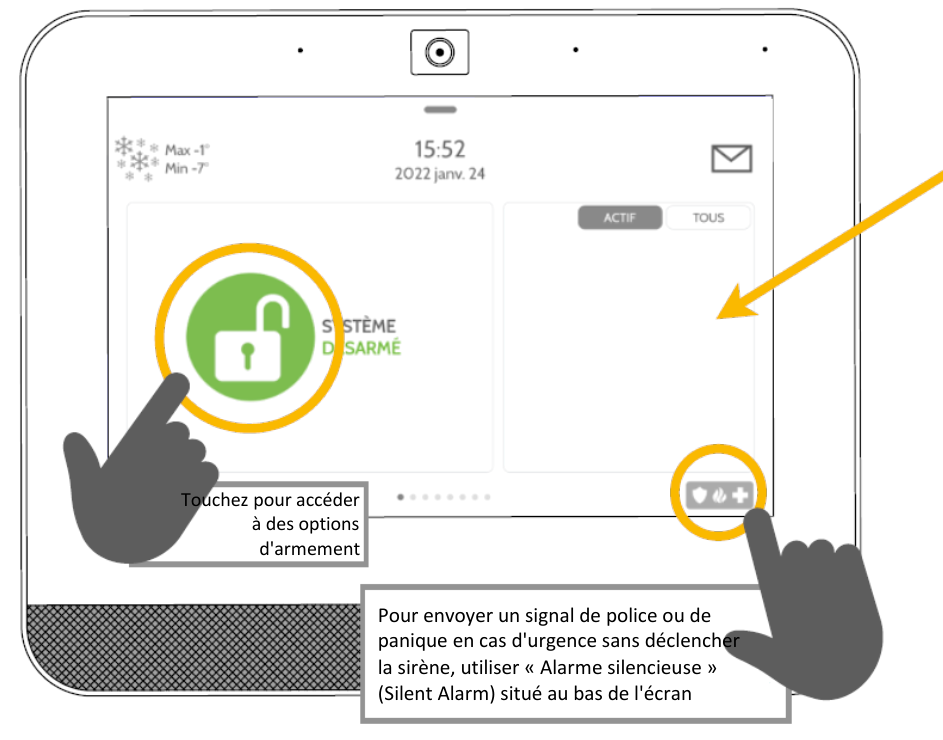 Les commandes du IQ Panel, en français.
