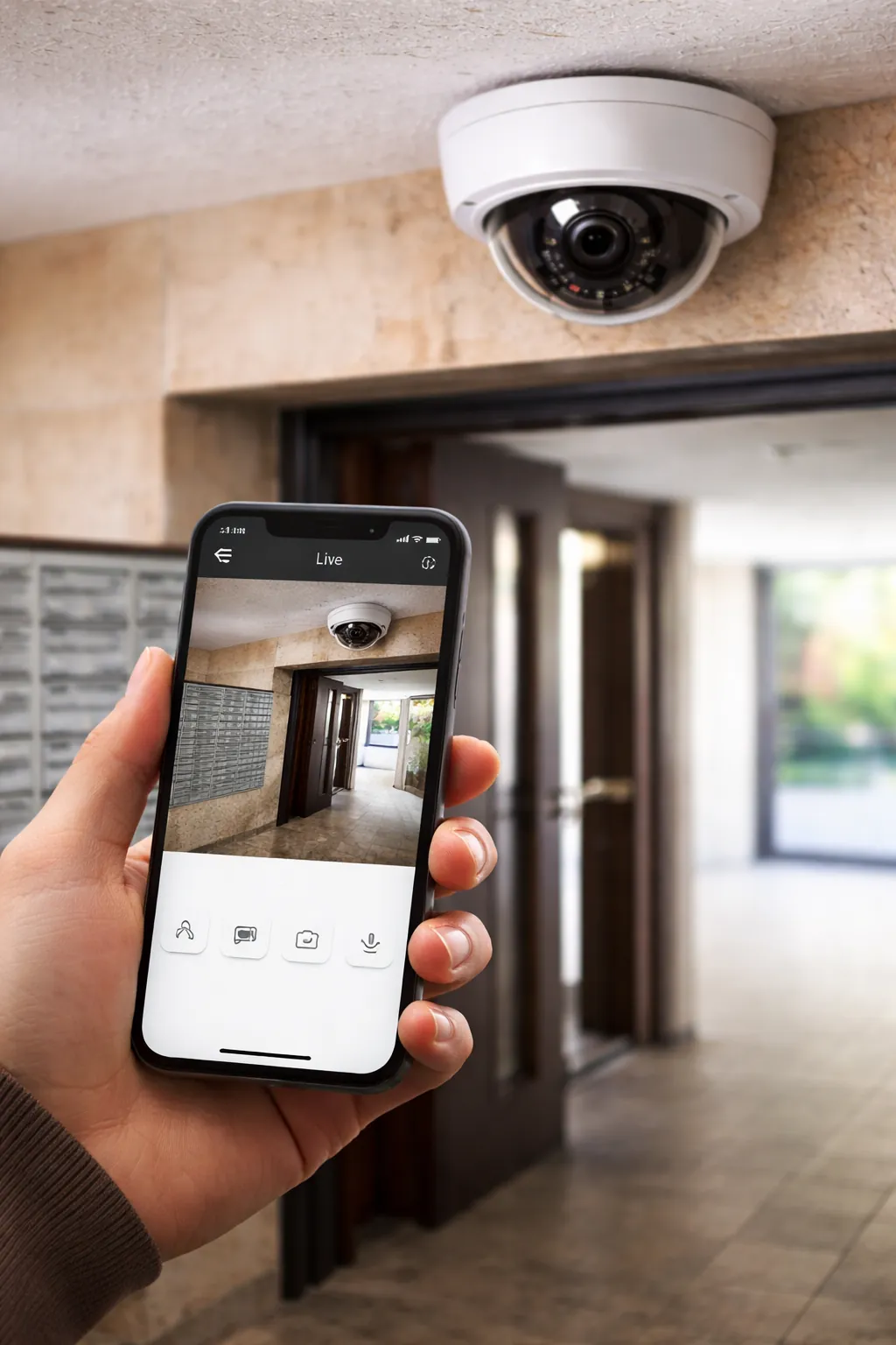 Consultation d'une caméra de surveillance depuis un téléphone mobile