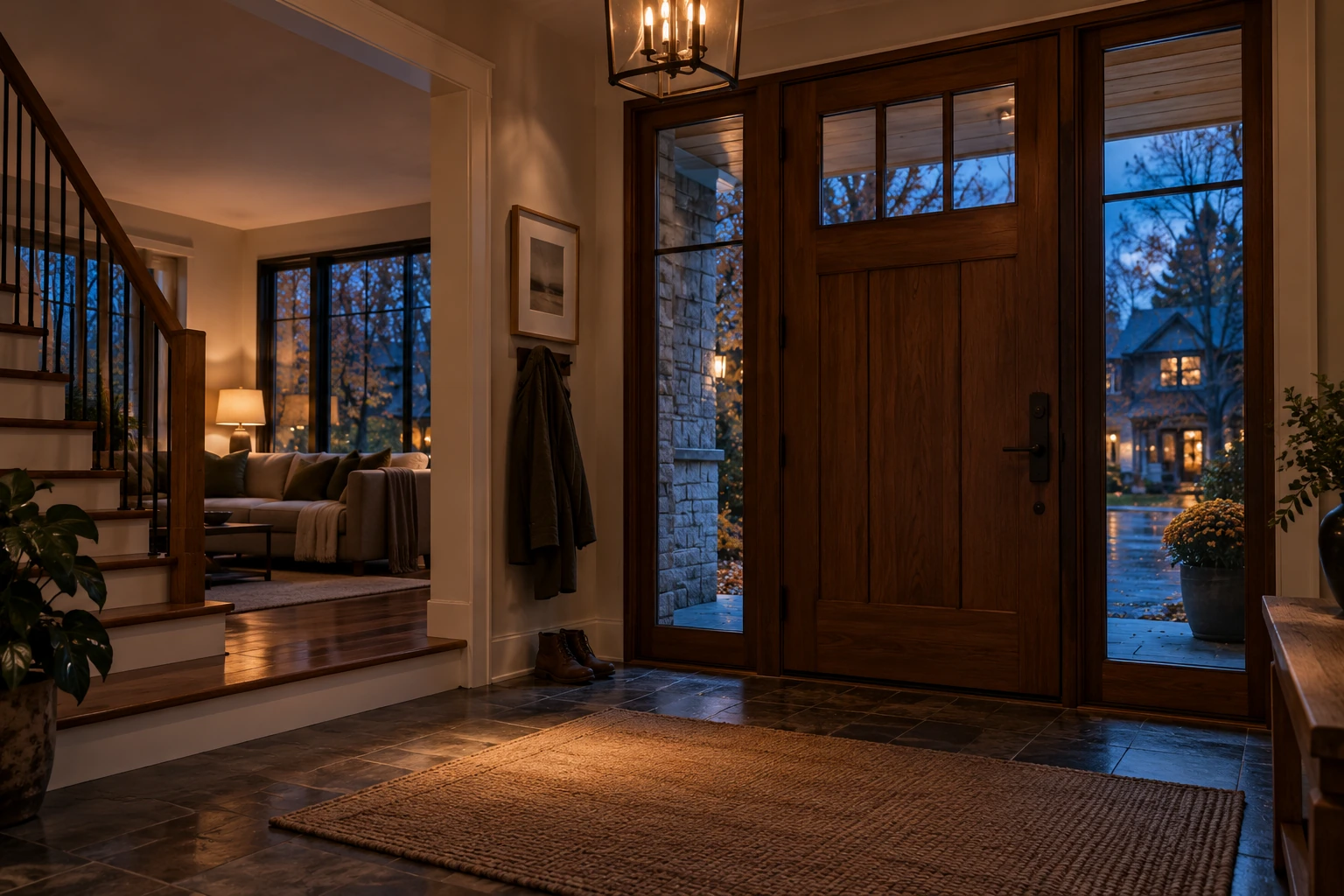 Entrée lumineuse d’une maison contemporaine