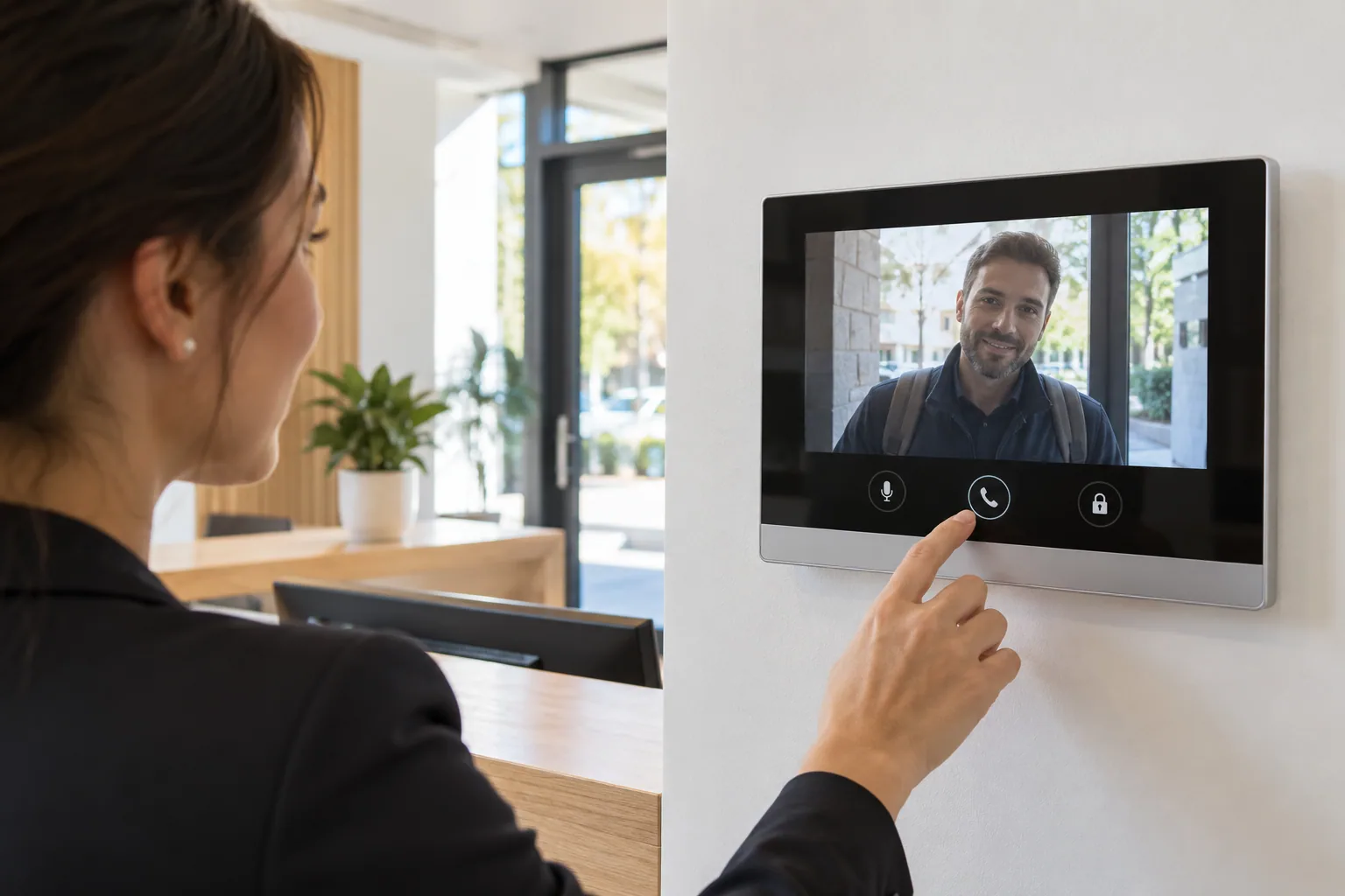 Réponse à un appel vidéo sur moniteur intérieur